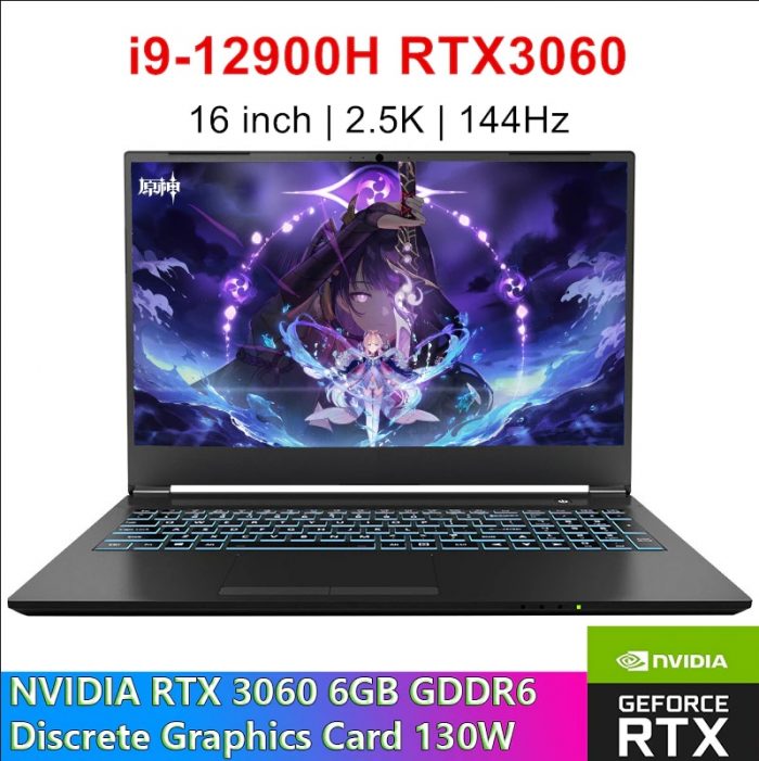 Gaming Laptop 16" 144Hz FHD Display Intel Core i9 12900H i7-12700H GeForce RTX 3060 GDDR6 6GB 64GB DDR4 1TB SSD Windows 11 Pro 1