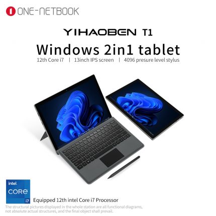 ONE-NETBOOK T1 Laptops Windows 2-IN-1 Tablet Intel 12th Gen i7-1260P i5-1240P 16G+512GB/1TB/2TB 13" IPS 4096 Stylus Pen Wifi 6 1