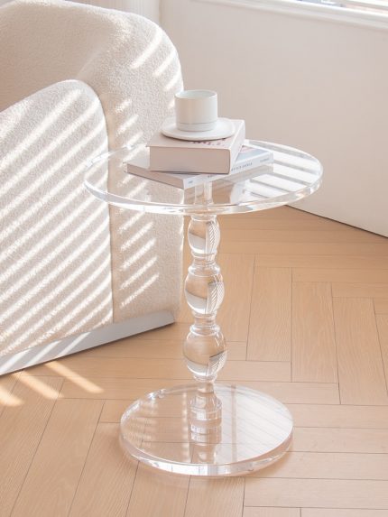 Home Furniture Coffee Tables Transparent Acrylic Luxury Living Room Tv Sofa Side Console Table Designer Bedroom Round Smal Desk 2