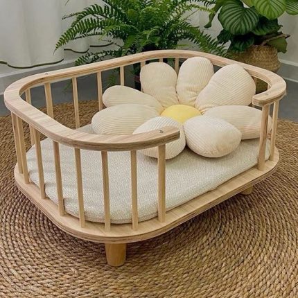 Solid Wood Pet Beds for Cat Dogs Nest Pet Small Medium Dogs Kitten Deep Sleep Bed Removable Washable Beds Four Seasons 2