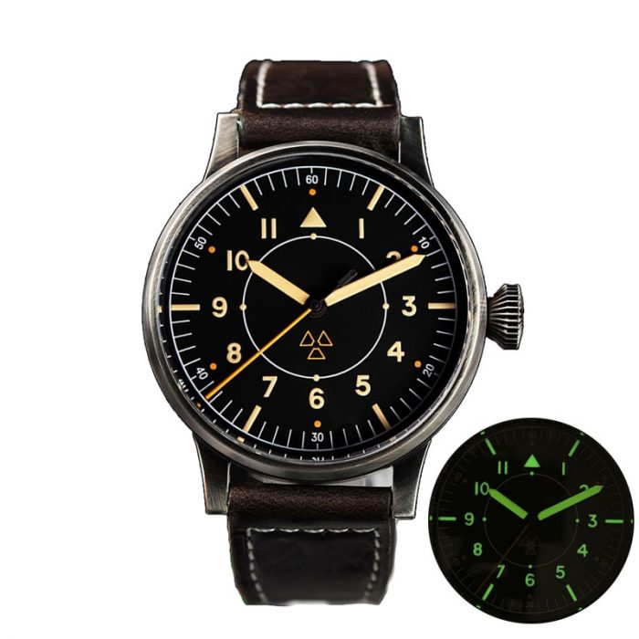 Hruodland Watch Watch Men Old Treatment Retro Automatic Mechanical Men Pilot Watch SW200 10ATM waterproof Wristwatch for Male 1