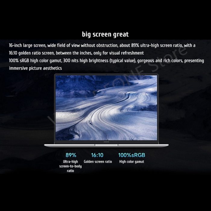 2023 Honor MagicBook X 16 Pro Laptop 16” 13th Core i5-13500H 16GB 1TB Notebook 60Wh Battery 2.2K Screen Glacier Silver Window 11 3