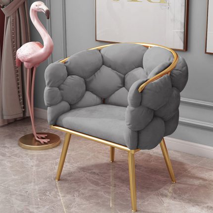 Light luxury fluffy sofa creative design velvet armchair Nordic leisure furniture waiting chair comfortable back dressing seats 2