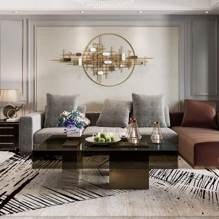 Italian light luxury coffee table designer stainless steel square glass tea table modern simple and advanced furniture customiza 4