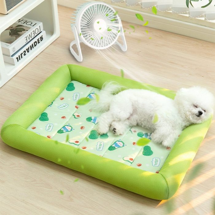 Cool Mat for Dogs Cat Cooling Blanket New Ice Silk Small Dog Pets Kennel Cold Top Quality Gel Summer Breathable Kennel Cushion 1