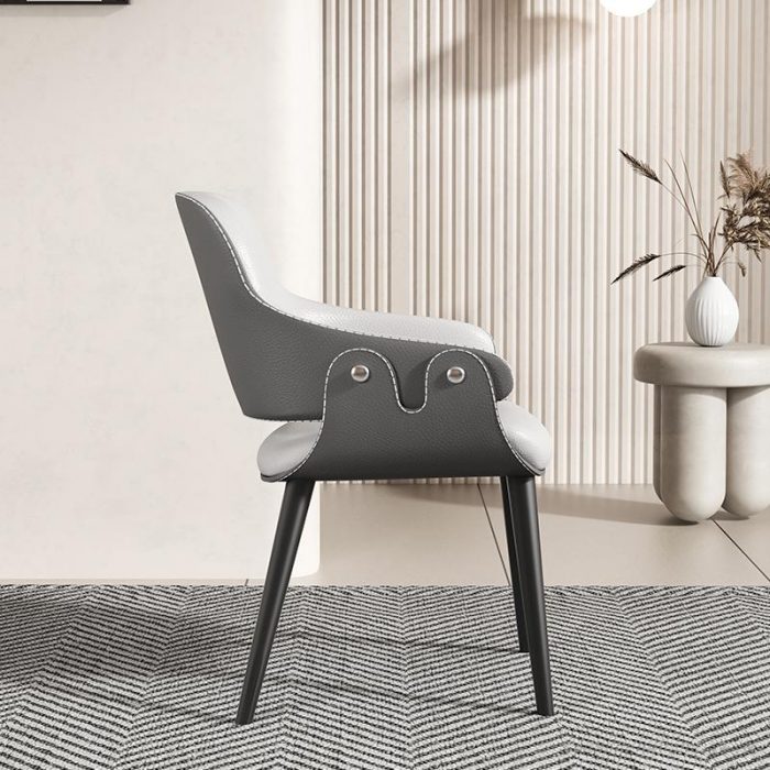 Custom Minimalist Household Luxury Dining Chair Minimalist Fashion Restaurant Leather Chair Designer Sales Office Model Room 3