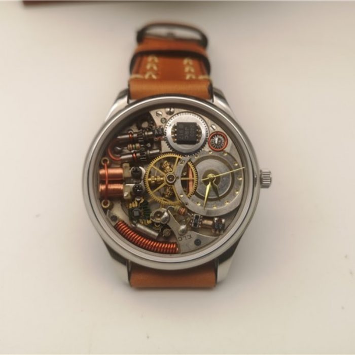 Punk Watch Quartz Watch Stainless Steel Watch Case Cow Leather Watch Strap Waterproof Retro Punk Watch for Men MIYOTA 2035 2