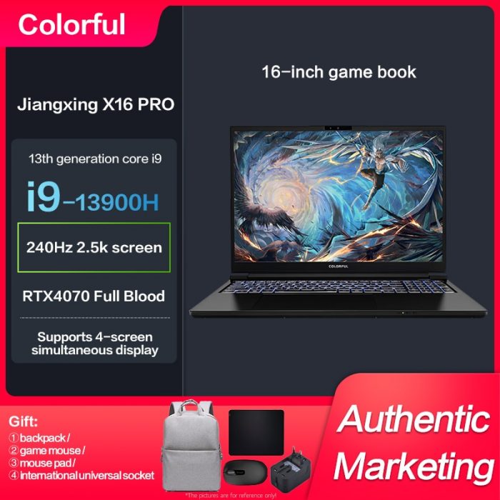 New Genuine Colorful General Star X16 Pro 23 Gaming Laptop Intel i9-13900H RTX4070 16-inch 240Hz 2.5K E-Sports Game Notebook 1