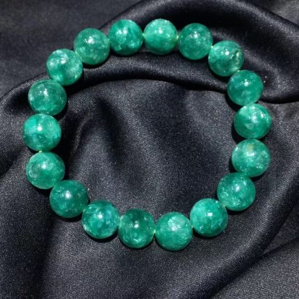 Natural Green Emerald Gemstone Round Beads Bracelet Women Men 11.2mm Beads Rare Emerald Jewelry AAAAAAA 2