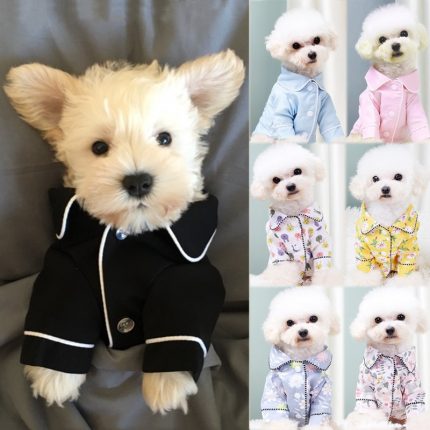 Designer Dog Clother Pajamas Fashion Shirt Luxury Coat Jacket Leisure Wear for Small Medium Cat Chihuahua Bulldog Pet Supplies 1