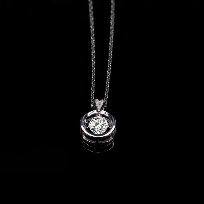 KNOW LOVE 0.5CT Artificial Diamond Necklace for Women Party Fine Jewelry Artificial Diamond Neck Chain Necklace Circular Diamond 4