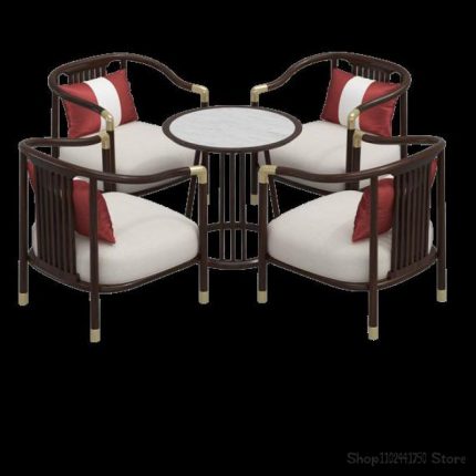 New Chinese Sales Office Negotiates Table And Chair Set With Light Luxury Furniture Hotel Lobby Reception 1 Table And 4 Chair 2