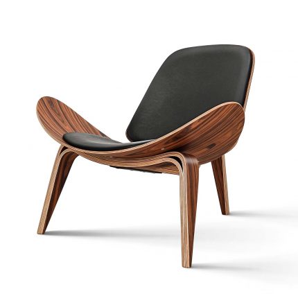 Nordic Denmark Design chair Smiling Shell Chair Simple sofa Lounge chair Armchair Plywood Fabric Living Room Furniture Chair 2