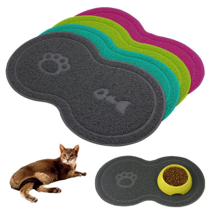 Cat And Dog Pet Mat Cute Cat Litter Pad Foot Mat Non-Slip Dish Bowl Food Feed Mat Pad Placement Pet Accessories 1