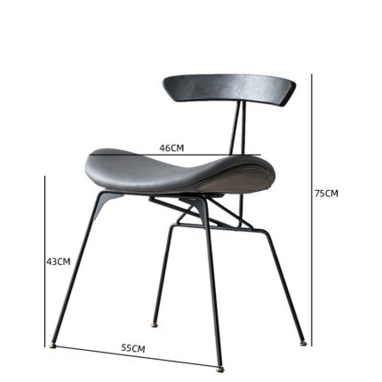 Nordic Retro Industrial Style Dining Chair Simple Apartment Home Wrought Iron Designer Chair Backrest Negotiation Leisure Chair 1