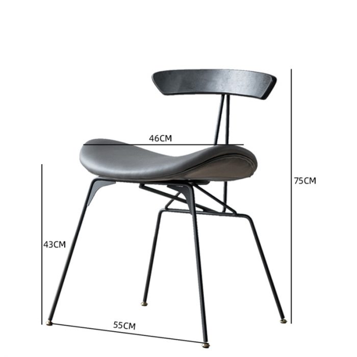 Nordic Retro Industrial Style Dining Chair Simple Apartment Home Wrought Iron Designer Chair Backrest Negotiation Leisure Chair 1