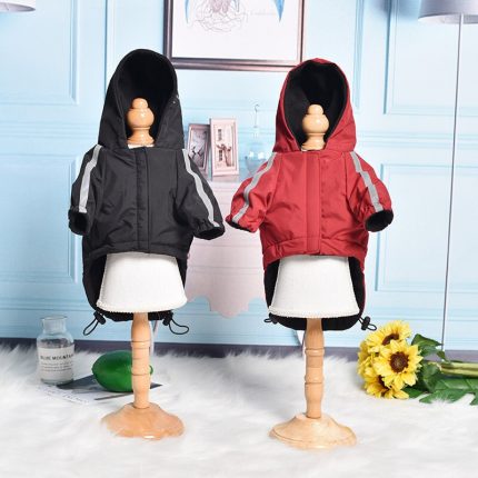 Dog Clother Raincoat Waterproof Hoodie Jacket Rain Poncho Pet Rainwear Clothes with Reflective Stripe for All Sizes Big Puppies 3