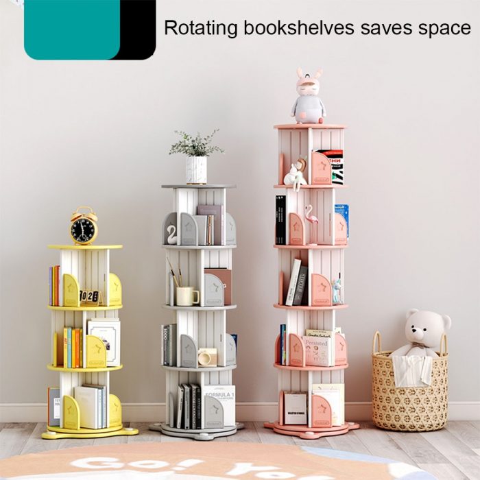 Bookshelf Rotating Bookshelfs Bedroom Living Room Baffle Design With Rotating Bottom Plate Design More Stable And Safe 2