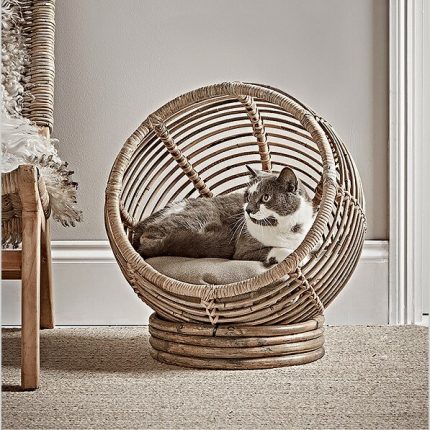 Hand-woven Eco friendly Natural Rattan Animal Houses Pet Cages Cats Beds Dogs Kennel 2