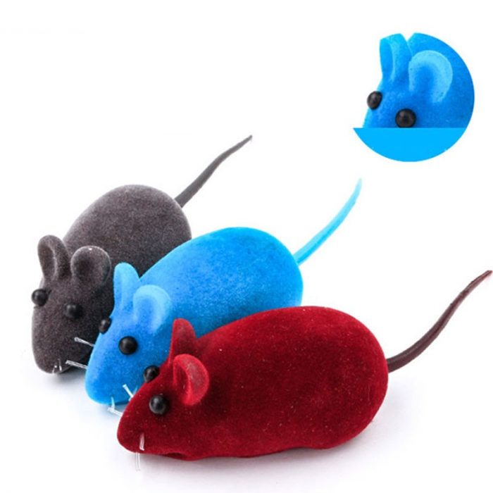 New Interactive Sound Plush Rubber Vinyl Mouse Pet Cat Realistic Sound Toys Flocking Mouse Funny Cat Toys Random Colors Pet Toys 2