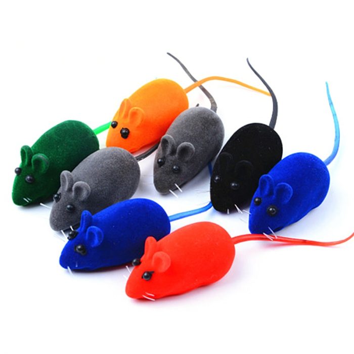 New Interactive Sound Plush Rubber Vinyl Mouse Pet Cat Realistic Sound Toys Flocking Mouse Funny Cat Toys Random Colors Pet Toys 1