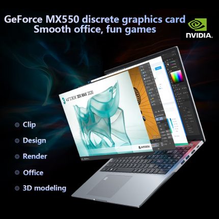 12th Gen Gaming Laptop Intel Core i7 1260P NVIDIA MX550 4G Ultrabook 16" IPS Metal Notebook 32G RAM +2TB SSD RJ45 WiFi Type-C 2
