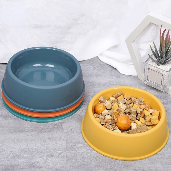 High Quality Solid Color Pet Bowls Candy-Colored Lightweight Plastic Single Bowl Small Dog Cat Pet Bowl Pet Feeding Water Tools 1