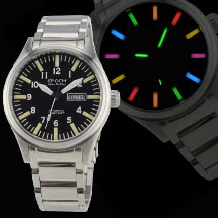 EPOCH Mens Luxury Watches 43mm Fashion Automatic Watch Mechanical Wristwatch Luminous 100m Waterproof Sapphire Week Date 2