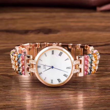 natural tourmaline stone bracelet & natural garnet stone bracelet & 33mm watch DIY jewelry for woman for summer wholesale ! 2