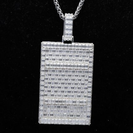 AEAW Solid 925 Sterling Silver Moissanite Pendant Iced Out Hip Hop Jewelry for Partty Club (can add the letter on the pendant) 1