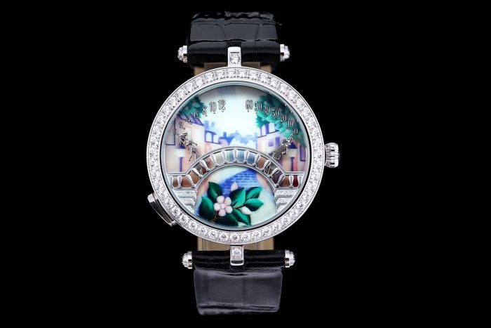 New 38mm Women Men Couple Quartz Watch Lover Bridge Gir Boy Metting Diamond Cz Sapphire Glass Wristwatch Love Luxury Watch 6