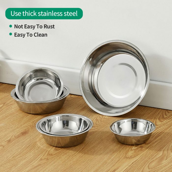 Large Capacity Dog Bowl Stainless Steel Pet Feeding Bowl Cat and Dog Food Drinking Bowl Metal Feeder Bowl Durable and Cheap 1