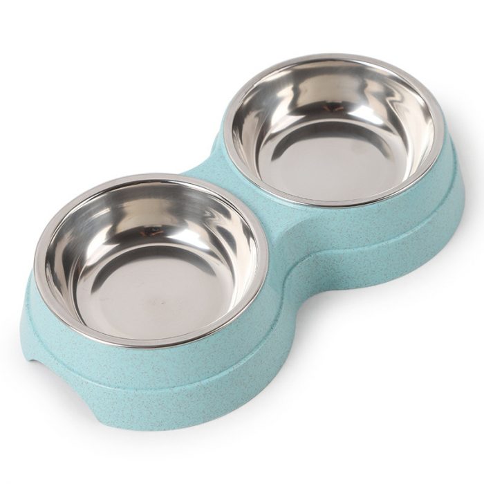 Double Pet Bowls Dog Food Water Feeder Stainless Steel Pet Drinking Dish Feeder Cat Puppy Feeding Supplies Small Dog Accessories 3