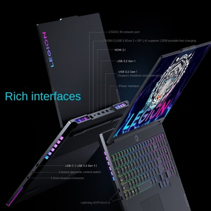 New Lenovo Legion Y9000K E-sports Gaming Laptop 12th Intel i9-12900HX RTX3080Ti-16GB 2.5K 165Hz 16inch Notebook 6