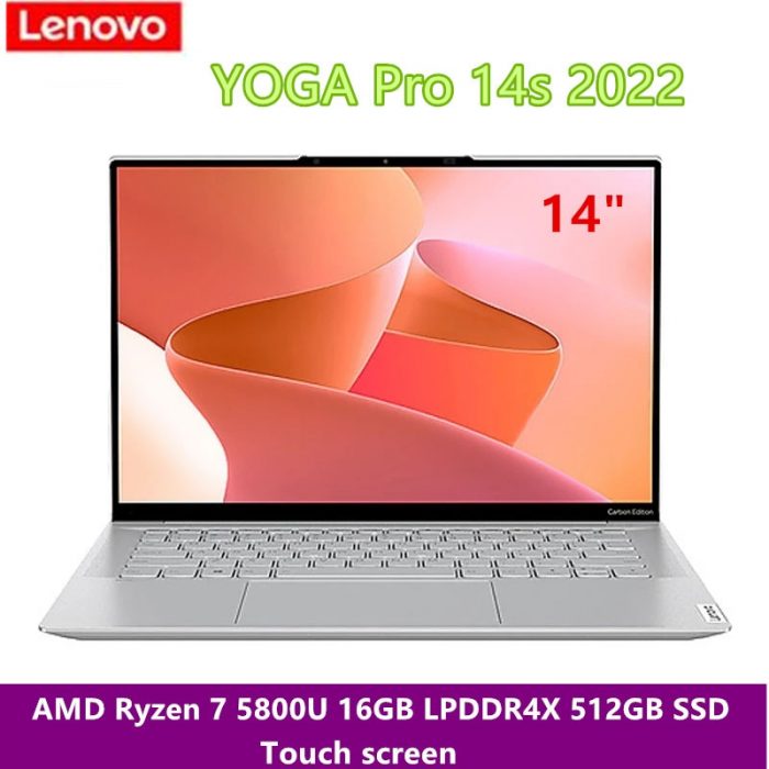 Lenovo YOGA Pro 14s Carbon 2022 Laptop AMD Ryzen 7 5800U 16GB 512GB/1TB SSD 2.8K 90Hz OLED Touchscreen Ultraslim Notebook Win11 1