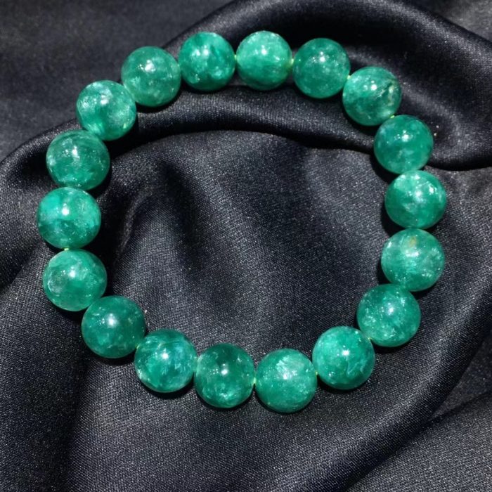 Natural Green Emerald Gemstone Round Beads Bracelet Women Men 11.2mm Beads Rare Emerald Jewelry AAAAAAA 1