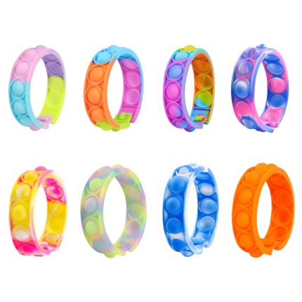 Rainbow Bracelet Fidget Toys Push Its Anti Stress Sensory Toys Silicone Anxiety Stress Relief Adult Children Christmas Gifts 1