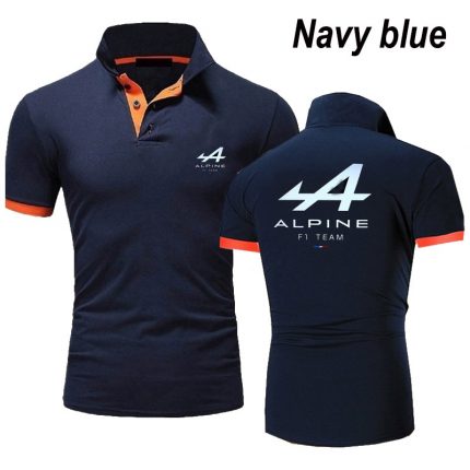 New Summer Men's Polo Shirts Alpine F1 Team Fernando Alonso Print Polo Shirts Casual Short Sleeve Lapel Shirts Biker Tops 1