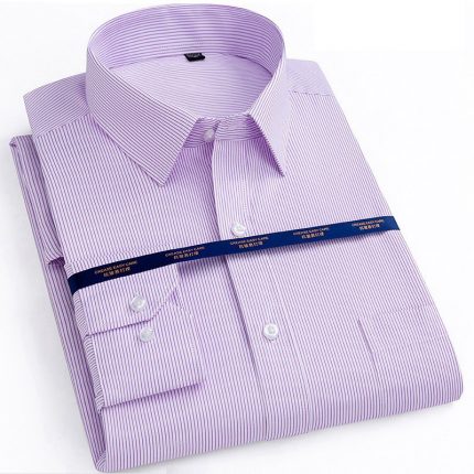 high quality autumn men plus size office shirts long sleeve cotton 8XL 10XL 12XL oversize striped shirts formal shirt blue black 2
