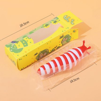 Kids Mini Finger Toys Slug Snail Caterpillar Keychain Child Adult Stress Reliever Anti-Anxiety Squeeze Sensory Funny Party Favor 2