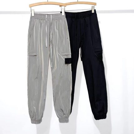 Men's Pants Elastic Waist Outdoor Spring Summer Metal Nylon Overalls Casual Workwear Streetwear Trousers MA788 1