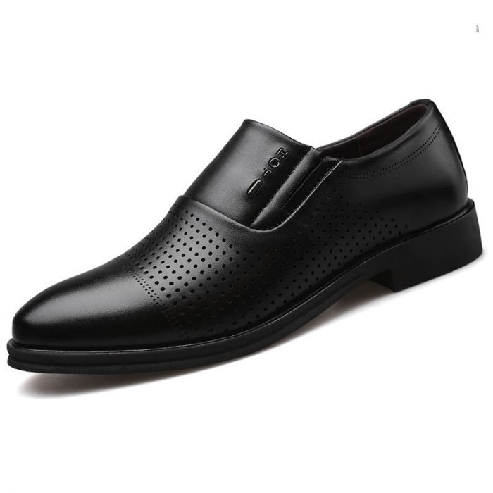 Leather Shoes Men Luxury Business Oxford Breathable Patent Leather Formal Shoes Plus Size Man Office Wedding Flats Male Black 2