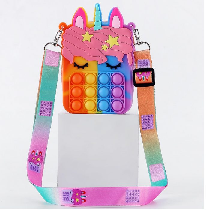 Rianbow Cross Bag Fidget Toys For Children Christmas Gifts Push Its Bubble Stress Relief Sensory Toys Coin Purse Girls 2022 5