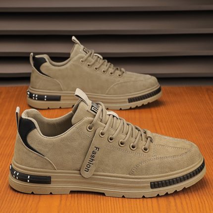 Genuine Suede Leather Men Loafers Casual Shoes Men's Sneakers LaceUp Oxford Shoes OutdoorJogging Shoes  Board shoes Safety Shoes 1