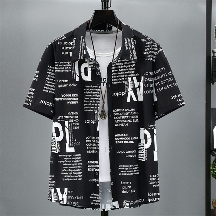 Summer Shirt Men Plus Size 10XL 11XL Stretch Shirt Hip Hop Streetwear Short Sleeve Shirts Summer Blouse Big Size 10XL 1