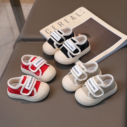 2023 Autumn New Comfortable Baby Shoes Durable High Quality Girls' Baby Canvas Shoes Boys' Soft Sole Non Slip Walking Shoes 1
