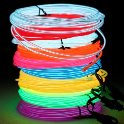 Luminous EL Wire Cable 1m/3m/5m Car Interior Atmosphere Lights Dance Party Home Neon DIY Costumes Decor LED Strip Ambient light 2