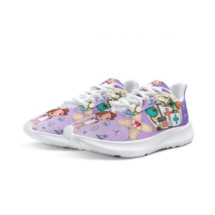 Drop Ship Lightweight Medical Nursing Women Sneakers Shock Absorption Breathable Lace Up Flat Shoes for Boys Girls Tennis Shoes 2