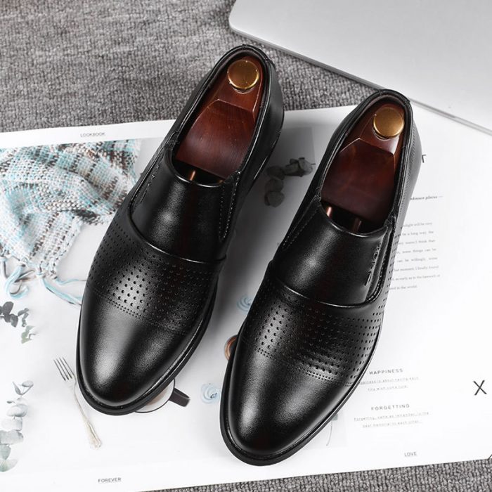 Leather Shoes Men Luxury Business Oxford Breathable Patent Leather Formal Shoes Plus Size Man Office Wedding Flats Male Black 3