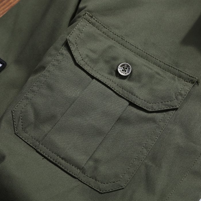 Men's Shirts Military Casual Shirt Cotton Khaki Retro Slim Fit with Pocket Long Sleeve Vintage Jacket Streetwear Drop Shipping 3